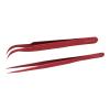 YYQTGG Tweezer, Curved Straight Proof Tweezer Set for PCB Soldering(Red) view 4