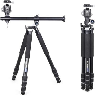 INNOREL HT284A Camera Heavy Duty Tripod CNC Aluminum Alloy Horizontal Tripod 75inch with 44mm Low Gravity Ball Head & Center Column, Multifunction Mount for Camera Video Camcorder, Max Load 44lb/20kg