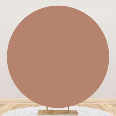 Leyiyi 3x3ft Light Brown Round Backdrop Polyester Cover Vintage Brown Solid Color Round Background for Photography Newborn Kids Birthday Cake Table Decor Baby Shower Wedding Photo Studio Props