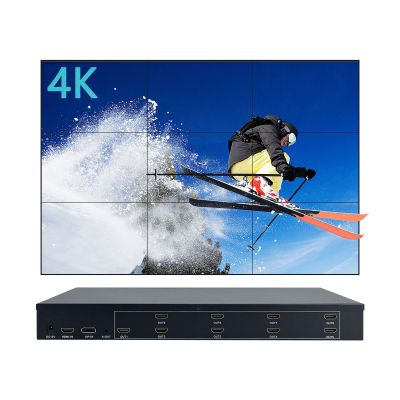 ICUIXIAN UHD Video Wall Controller 3x3 4K60Hz HDMI2.0(HDCP2.2) 9-Channel 3x3 TV Wall Controller with 18 Splicing Modes, 180 Degree Rotate, 1HDMI+1DP Input UHD Display, 3.5MM Audio,Edge Blending