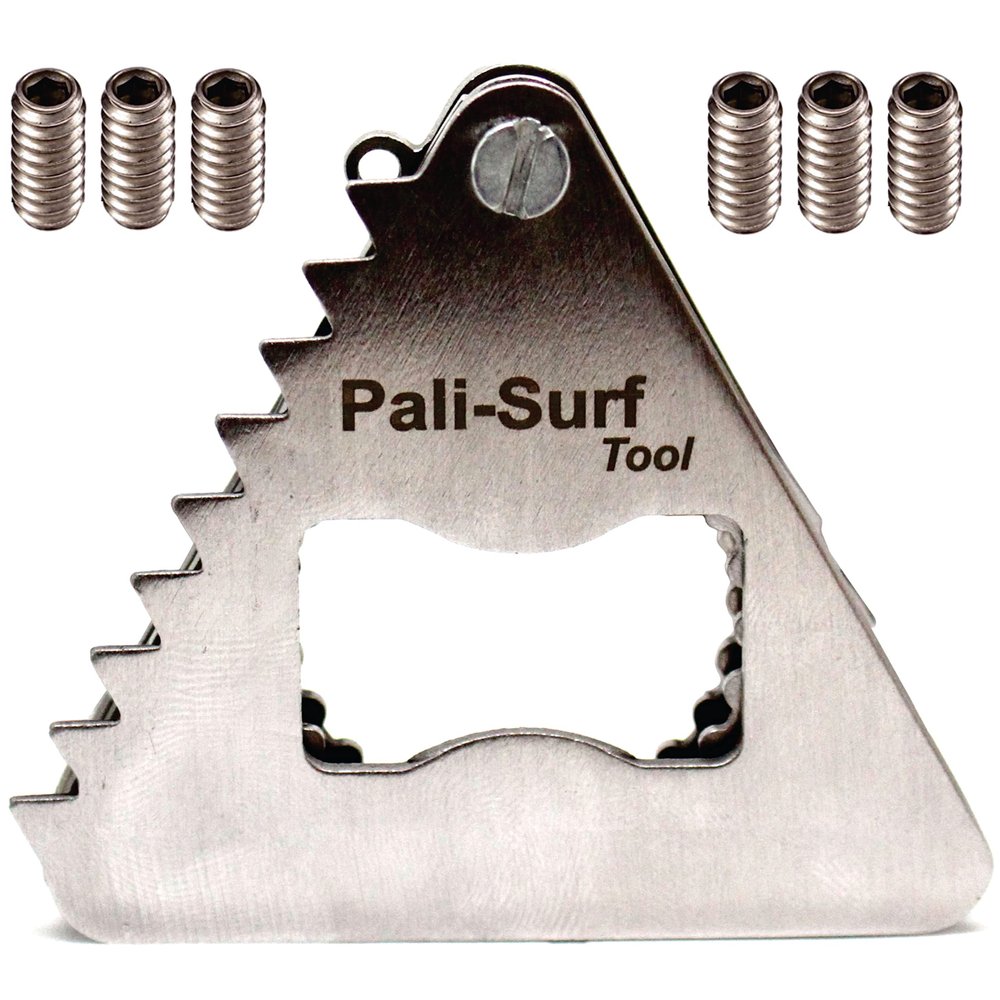 A VEBODI | SURF FIN Key + 6 FCS GRUB Screws | Wax Comb | Wax Scraper | Bottle Opener | Screwdriver | Keychain  Multi Tool | Surfer Gift |