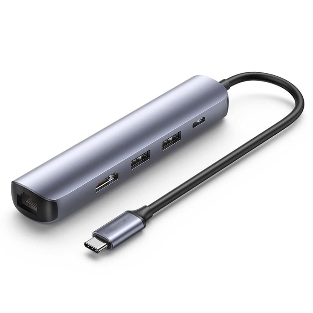 Beyori Portable USB C Hub, 5 in 1 USB Charging Hub Docking Station with 100W PD, 4K HDMI, 2 USB 3.0 Ports, 1000M Ethernet