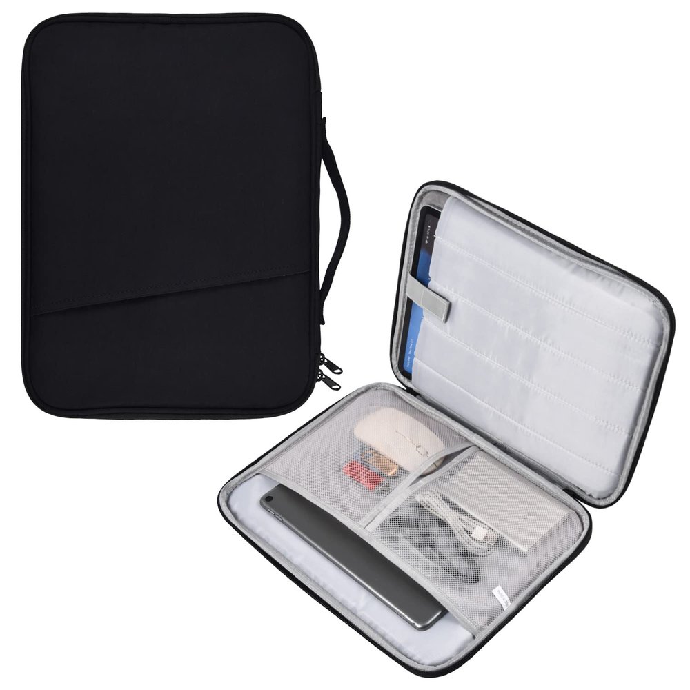 12-12.9 Inch Tablet Sleeve Bag for 12.4" Samsung Galaxy Tab S10+ S9+ Plus/S8+/S7+ Plus/S7 FE,2025 13" iPad Air M3 M2/iPad Pro M5 M4/Pro 12.9"/Microsoft Surface Go 2 12.4"/Pro 11 10 Carrying Case-Black