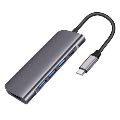 Beyori Mini 5 in 1 USB-C Dock Type C USB Hub with Ethernet, 3 USB 3.0 Ports, USB-C PD 60W, USB C Hub for Laptop
