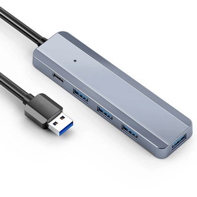 Beyori 4-Port USB Hub 3.0, Multi USB Port USB Splitter with Type C Power Delivery Port and LED Indicator for Laptop, Computer, PC, Keyboard and Mouse, Flash Drive and More