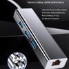 Beyori USB Hub,USB 3.0 Hub [5Gbps] with 10/100/1000M Ethernet and 3 USB 3.0 Ports for Laptop, USB Flash Drives, and Mobile HDD Silver (Color : Gray) view 4