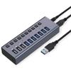 Beyori USB hub 3.0,10-Port USB Hub (7 USB 3.0 Port + 3 Charging Port), USB Splitter with Individual On/Off Switches and LED Light, for Laptop and PC Computer view 1