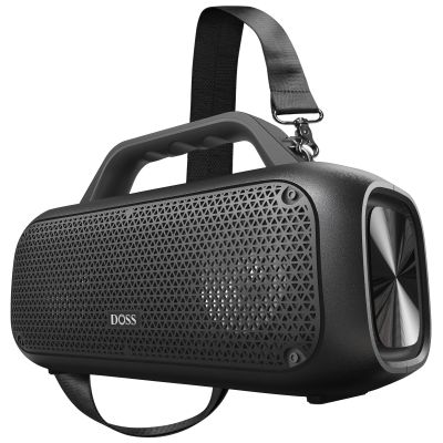 DOSS Extreme Boom Outdoor Bluetooth Speaker with 60W Mighty Sound, Deep Bass, 30H Playtime,10400mAh Power Bank, BT 5.3, IPX6 Waterproof, Portable Strap for Camping, Pool, Beach, Garage, Work