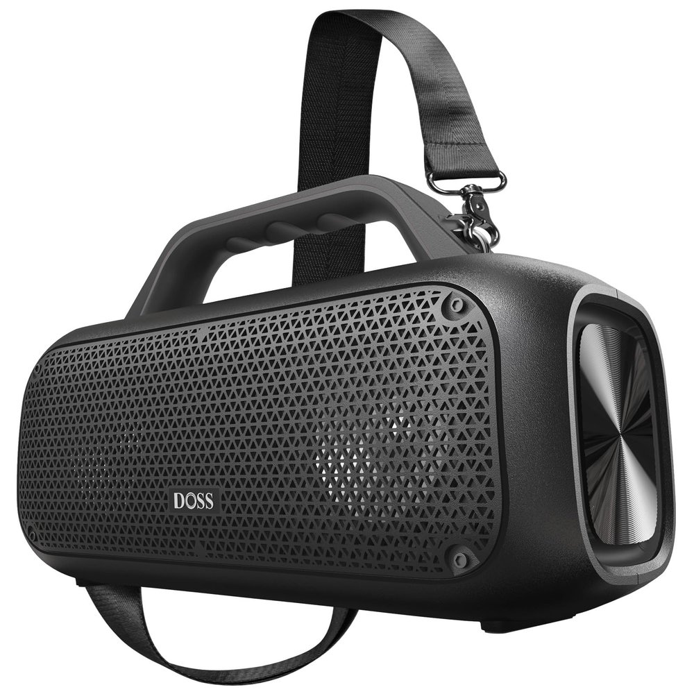 DOSS Extreme Boom Outdoor Bluetooth Speaker with 60W Mighty Sound, Deep Bass, 30H Playtime,10400mAh Power Bank, BT 5.3, IPX6 Waterproof, Portable Strap for Camping, Pool, Beach, Garage, Work