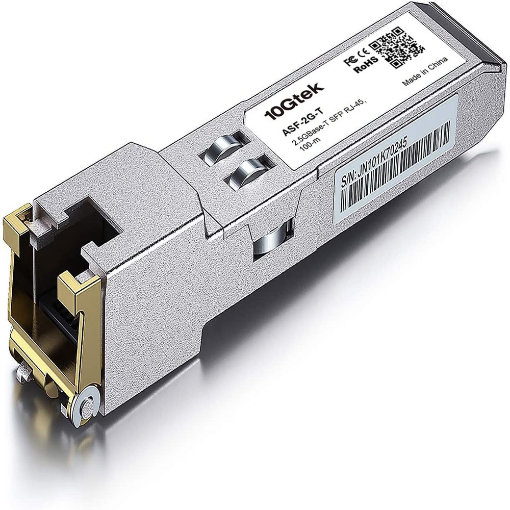 10GTEK 2.5G SFP-T, 2.5GBase-T, SFP to RJ45, Compatible with Fortinet, Netgear, TP-Link and Other Open Switches