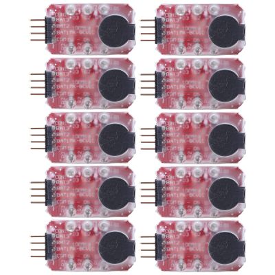 EVTSCAN 5 Pcs Lithium Battery Low Voltage Alarm Sound Light Warning Real Time Detection Battery Voltage Buzzer Alarm for 2S 3S