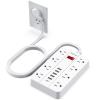 SMNICE Power Strip with USB,Surge Protector Flat Plug with 8 Widely Spaced Outlets and 6 USB Ports(1 USB C), 5ft Extension Cord Wall Mountable Phone Tablet Laptop Computer Multiple Devices view 1