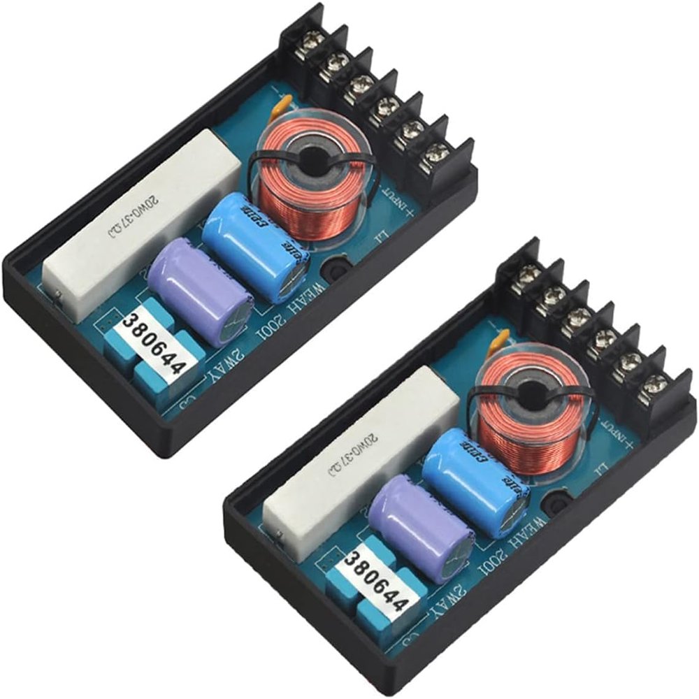 DriSentri 2 Way Crossover for Speaker, WEAH-2001 2pcs Speaker Frequency Divider 2 Way Car Audio Speakers Two Crossover Divider Crossover Filter