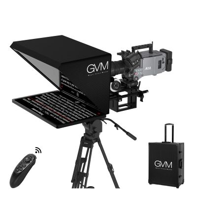 GVM Teleprompter Kit for Digital Cameras/camcorders Portable 18.5'' Teleprompter Kit with Remote Control & App,with 18.5" Android All-in-One Monitor and Carry Case