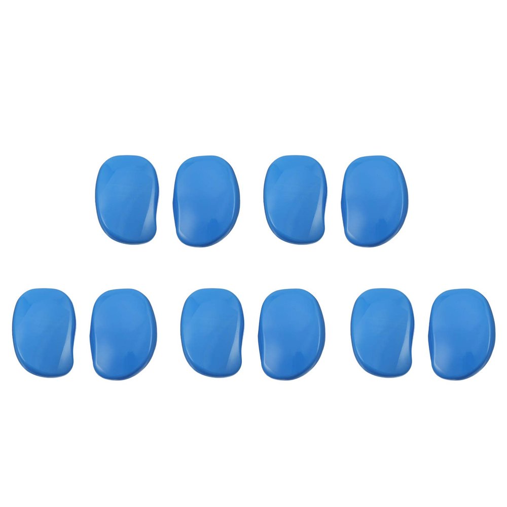 Hairdressing Ear Cover Hair Dye Ear Cover Plastic Hair Dye Earmuffs Ear Protector for Salon Home Shower Bathing, 10pcs Blue