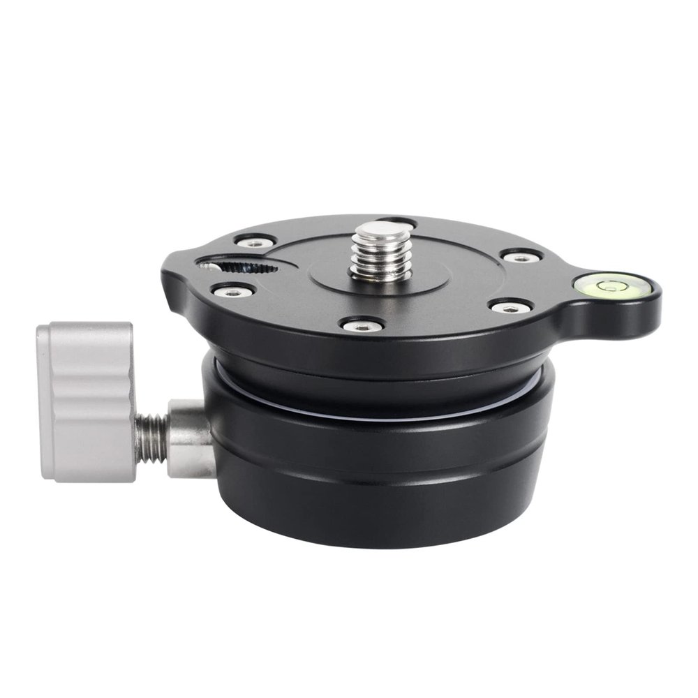 Andoer DY-50 Tripod Leveling Base Panorama Photography Tripod Head Aluminum Alloy 15 Inclination with 3/8 Inch Screw Bubble Level Replacement for DSLR Cameras
