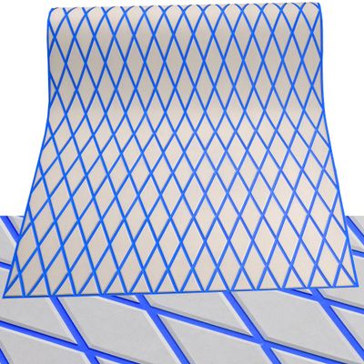 KT GuoMei 102.3" X45.2 Diamond Pattern Sea Deck Self-Adhesive Boat Flooring Eva Foam Decking Marine Non-Slip for Motorboat Fishing Boat Yach (Light Gray and Blue, 102.3" X 37.7")
