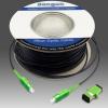 150m (500ft) Outdoor Armored SC/APC to SC/APC Fiber Optic Internet Cable, Low Friction Singlemode Patch Cable, Fiber Optic Jumper Optical Patch Cord, SIMPLEX, 9/125um, OS1/OS2 Compatible, LSZH Black view 1