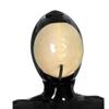 Yilen Latex Hood Inflatable Mask Full Face Hood Inflation Breathing Zipped Latex Mask (XL, Red-Transparent) view 2