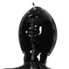 Yilen Latex Hood Inflatable Mask Full Face Hood Inflation Breathing Zipped Latex Mask (S, Black-Transparent) view 4
