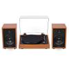 Electrohome Montrose Record Player Stereo System, 4" Bluetooth Powered Bookshelf Speakers, Belt-Drive Turntable with Audio-Technica Stylus, Speed Control Motor, Built-in Preamp, Wood Plinth view 1