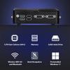 12th gen Mini Computer Desktop PC, Celeron J6412, Windows 11, 8GB DDR4 RAM 512GB SSD, 2x HD-MI, DP, Dual Lan, 2x RS232 COM, USB, Dual Band Wifi AC, BT4.2, Small Case, Fanless Design, Triple display view 3