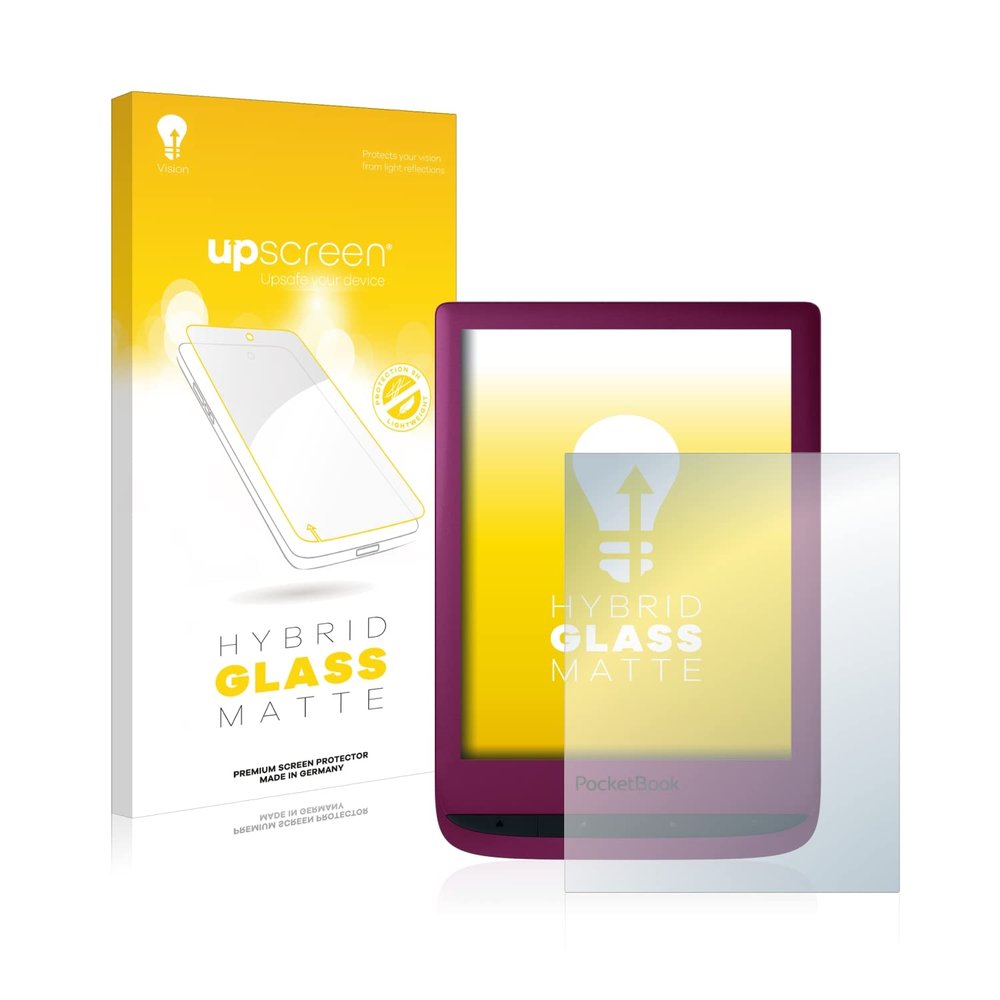 upscreen Matte Screen Protector Glass Film compatible with PocketBook Touch Lux 5 - Anti-Glare, Anti-Fingerprint, 9H Glass Protection