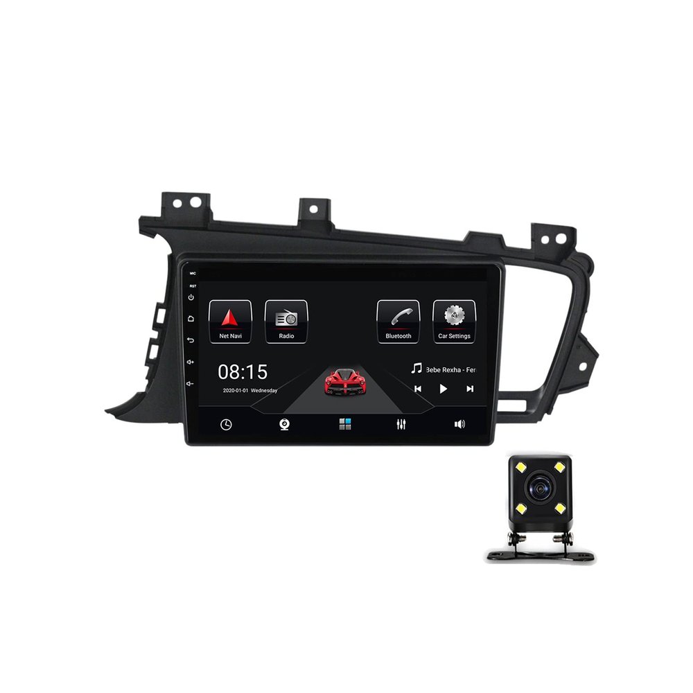 ZYLR Double Din Car Stereo 9 Inch Car Audio Bluetooth Radio in-Dash Navigation Player for KIA Optima 2011-2014 Sat GPS Nav with Backup Camera/Carplay/4G/Wifi/SWC/FM/RDS,4g+64g