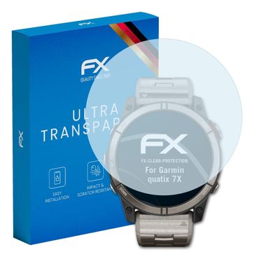 atFoliX Screen Protection Film compatible with Garmin quatix 7X Screen Protector, ultra-clear FX Protective Film (3X)