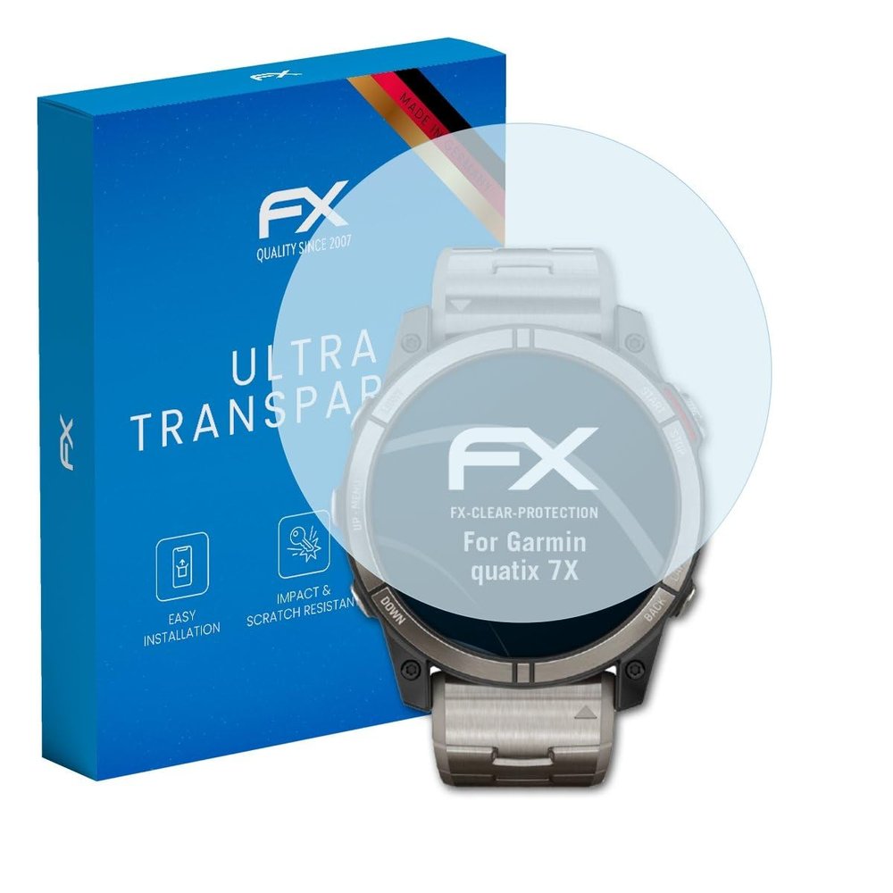 atFoliX Screen Protection Film compatible with Garmin quatix 7X Screen Protector, ultra-clear FX Protective Film (3X)