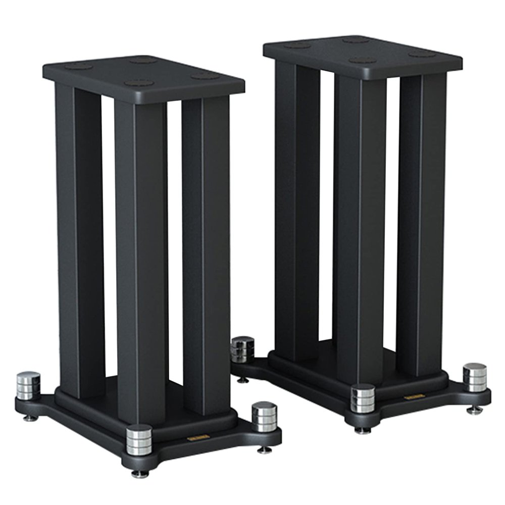 Ccsh Heavy Duty Speaker Stands A Pair, Universal Large Durable Metal Surround Speakers with Non Slip Pad & Base, Black, 60cm (23 5/8in) Tall