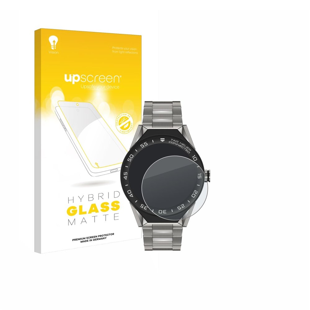 upscreen Matte Screen Protector Glass Film compatible with TAG Heuer Connected Modular 45 - Anti-Glare, Anti-Fingerprint, 9H Glass Protection
