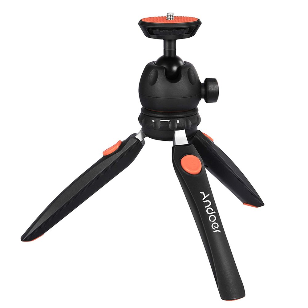 Andoer H20 Mini Tabletop Tripod Portable Foldable Phone Camera Tripod Stand with Removable Ball Head with 1/4 Inch Screw