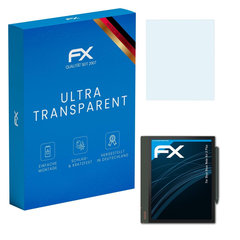 atFoliX Screen Protection Film compatible with Onyx Boox Note Air 2 Plus Screen Protector, ultra-clear FX Protective Film (2X)