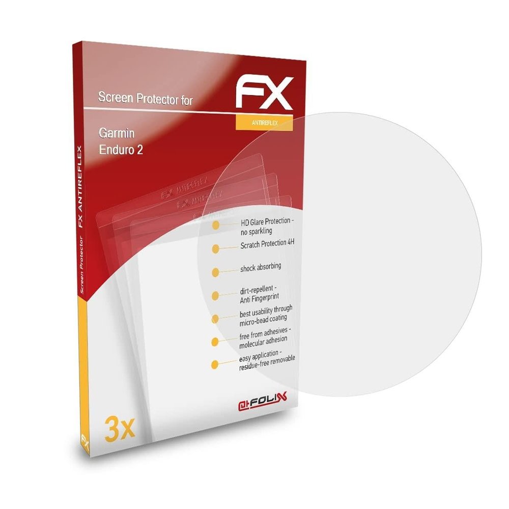 atFoliX Screen Protector compatible with Garmin Enduro 2 Screen Protection Film, anti-reflective and shock-absorbing FX Protector Film (3X)