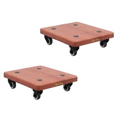 Speaker Stand Speaker Stand Pair with Lockable Wheels, Small Speaker Holders for Subwoofer/ Surround Speakers/ Commercial/ Home/ Theater, Easy Mobility ( Color : Brown , Size : 35cm/14in x 35cm/14in )