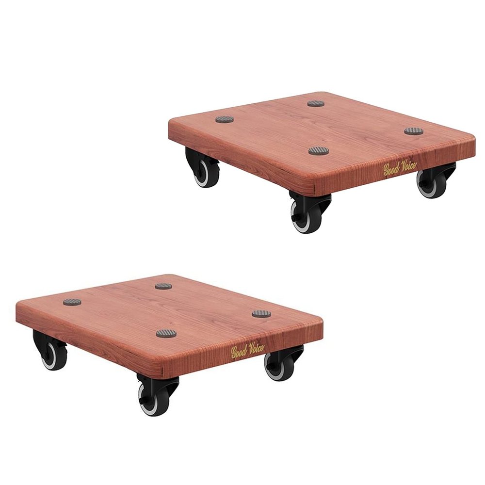 Speaker Stand Speaker Stand Pair with Lockable Wheels, Small Speaker Holders for Subwoofer/ Surround Speakers/ Commercial/ Home/ Theater, Easy Mobility ( Color : Brown , Size : 35cm/14in x 35cm/14in )