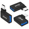 USB C to USB 3.0 Adapter 90 Degree (3 Pack), USB-A 3.0 Female to USB-C 3.1 Male Right Angle OTG Adapter Compatible with MacBook Pro, Laptop, Samsung Galaxy, Type-C Phones and More view 1