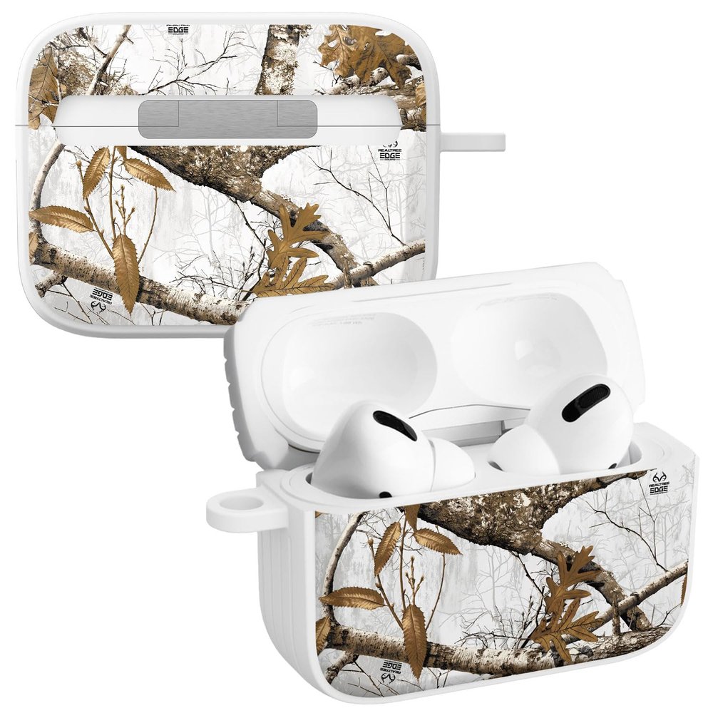 AFFINITY BANDS Realtree Edge HDX Case Cover Compatible with Apple AirPods Pro 1 & 2 (Snow)