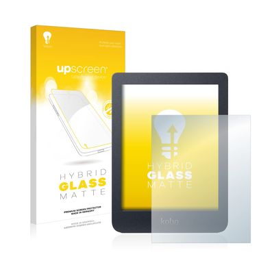 upscreen Matte Screen Protector Glass Film compatible with Kobo Nia - Anti-Glare, Anti-Fingerprint, 9H Glass Protection