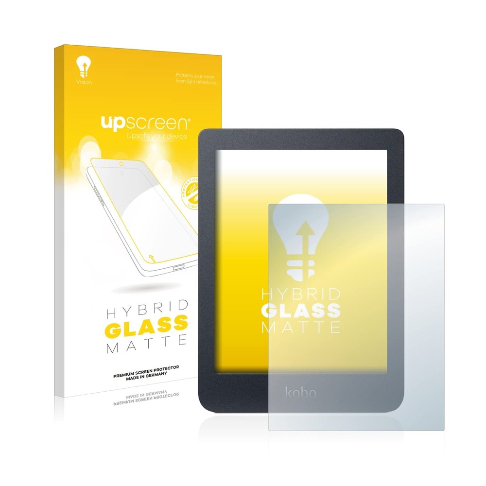 upscreen Matte Screen Protector Glass Film compatible with Kobo Nia - Anti-Glare, Anti-Fingerprint, 9H Glass Protection