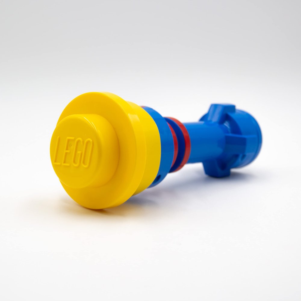IQ Lego Iconic Torch - Flashlight Blue/Red/Yellow (FL5), 7.5 inches Tall, Removable Cap