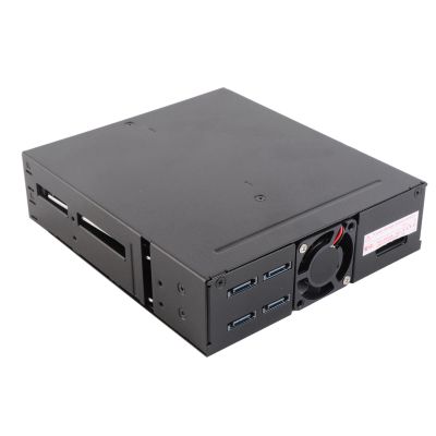 4 Bay HDD Cage, Chassis 5.25in Drive Tray 4 Bay HDD Enclosure, 2.5in SATA HDD Mobile Rack Compatible 9.5mm 12.5mm Thick Bottom Hard Drives SSDs