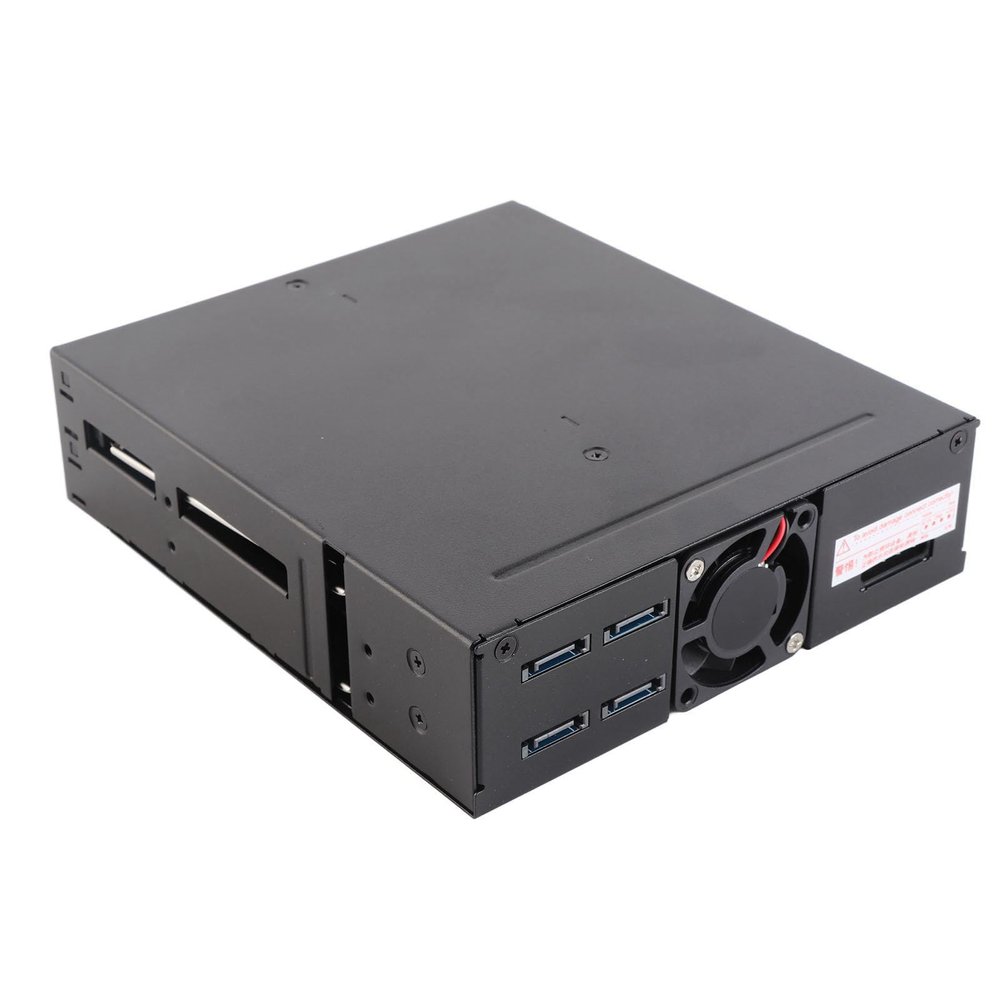 4 Bay HDD Cage, Chassis 5.25in Drive Tray 4 Bay HDD Enclosure, 2.5in SATA HDD Mobile Rack Compatible 9.5mm 12.5mm Thick Bottom Hard Drives SSDs