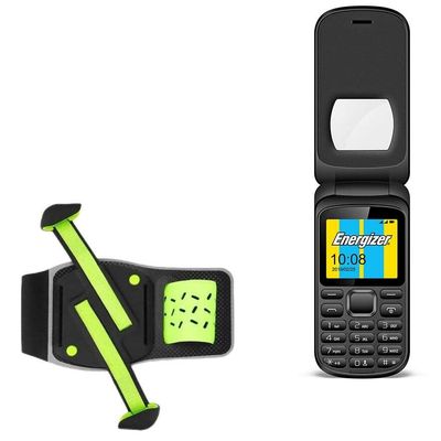 BoxWave Holster Compatible with Energizer E280s - FlexSport Armband, Adjustable Armband for Workout and Running - Stark Green