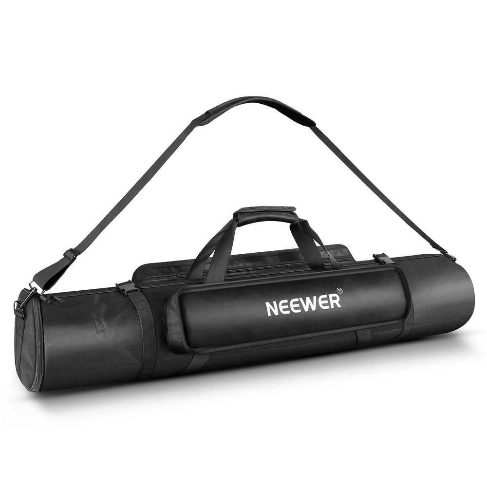 Neewer Tripod Carrying Case, Heavy Duty Waterproof Nylon Bag with Handles & Shoulder Straps, Compact Case with Full Length Zippered Closure, External Pocket for Light Stand/Boom Stand/Tripod, Black,