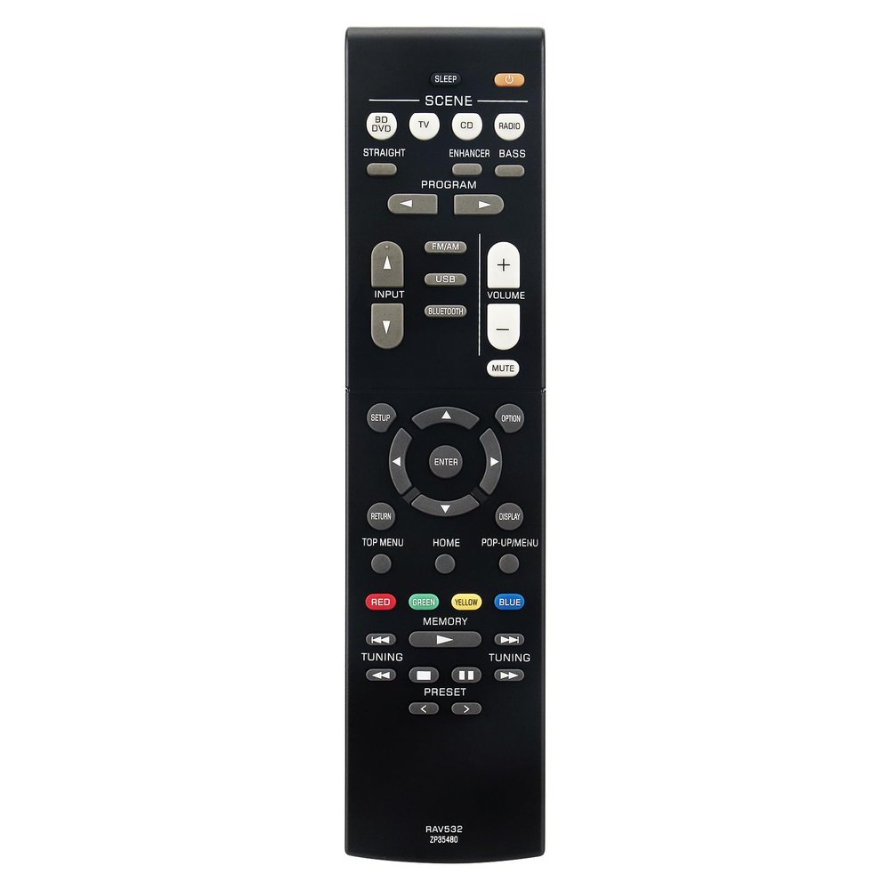 RAV532 ZP354801 Replace Remote Control fit for Yamaha RX-V383 X-V383BL HTR-3071 RX-V379 HTR-3068 4K Ultra HD Home Theater AV Receiver