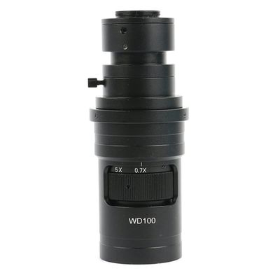 Microscope Kit 200X 500X Zoom WD100 Continuously Variable 0.7X-5X Adjustable Magnification Lens Microscope Lens Adapters (Color : 200X)