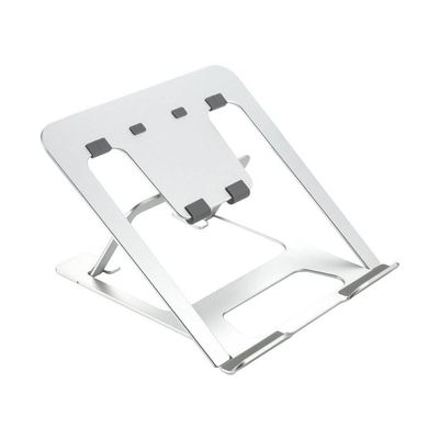 Feilx Laptop Holder Riser Computer Stand, 6-Level Height Adjustable Aluminum Foldable Portable Notebook Stand, with 10 to 15.6 Inches Notebook Computer (Color : Silver)