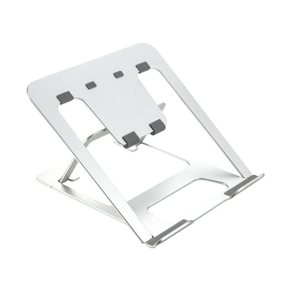 Feilx Laptop Holder Riser Computer Stand, 6-Level Height Adjustable Aluminum Foldable Portable Notebook Stand, with 10 to 15.6 Inches Notebook Computer (Color : Silver)